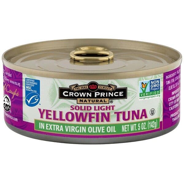 Crown Prince Natural, Yellowfin Tuna, Solid Light, In Extra Virgin Olive Oil, 5 oz (142 g)
