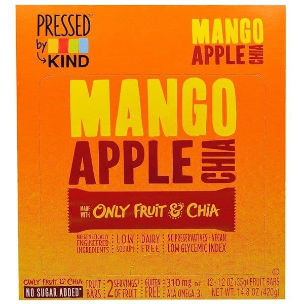 KIND Bars, Pressed by KIND, Mango, Apple & Chia, 12 Fruit Bars - 1.2 oz (35 g) (Discontinued Item)