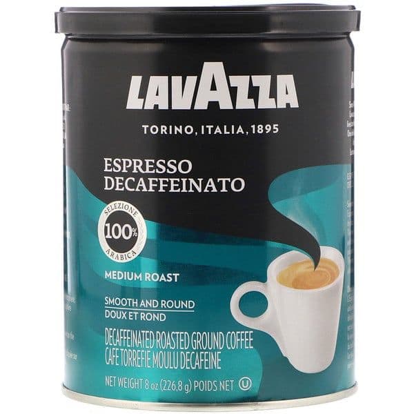 LavAzza Premium Coffees, Decaffeinated Roasted Ground Coffee, Espresso, Medium Roast, 8 oz (226.8 g)