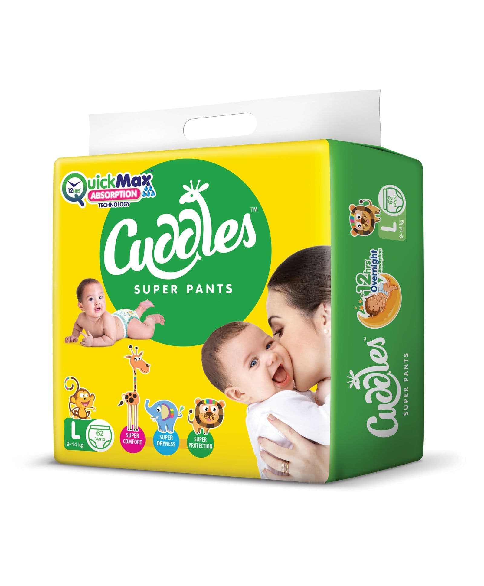 Cuddles Pant Style Diapers Large - 62 Pieces