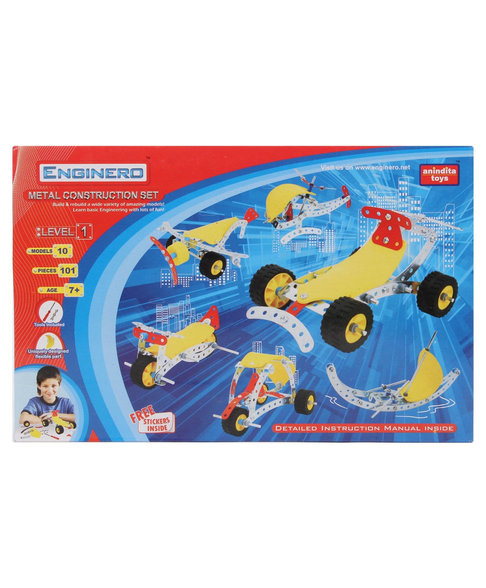 Enginero Metal Construction Set Level 1 - 101 Pieces
