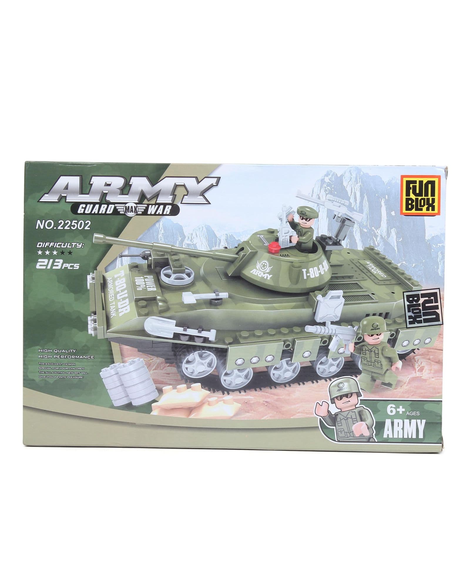 Fun Blox Army Tank Blocks Set Multicolor - 213 Pieces