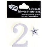 Express Yourself DIY, self adhesive, White number 2, Topper - Ideal for Card Making, Scrapbooking, Papercrafts, Childrens Crafts etc