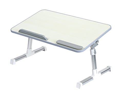 KanCai Adjustable Laptop Bed Table, Portable Standing Desk, Breakfast Tray, Notebook Stand Book Reading Rest Holder for Couch Floor Kids (Beige)