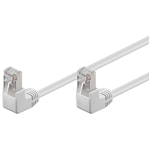 Wentronic Goobay - 96062 - CAT 5e - Network Cable - 2 x 90° Angled F/UTP - White -1 Metre Length