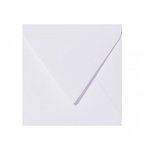 KARTEN24PLUS Square Envelopes 155 x 155 mm 15.5 x 15.5 cm White with Triangular Flap Worldwide Unique without Moistening The Self-Seal