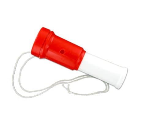 Supporter Air Horn Reusable Does Not Require Pressurised Aerosol Only Need to Blow through Small Side Aperture with Strap for Easy Carrying, Red / White, Super_King