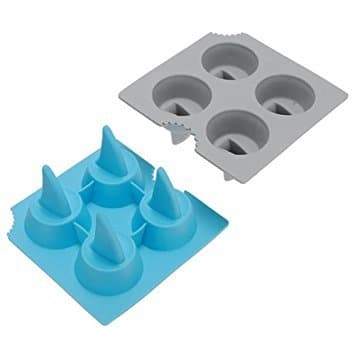 Oceanmap 2PCS Party Drink Silicone Shark Fin Ice Tray Cube Freeze Maker Chocolate Mould Mold,Random color
