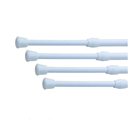 Rong Hong 3 Pack 32-50 CM Extendable Short Tension Rod for Cabinets/Closet - White