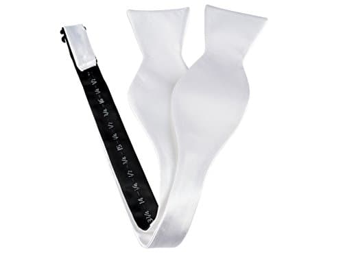 Larking Self-tied 100% Silk Bow Tie (White) with Gift Box