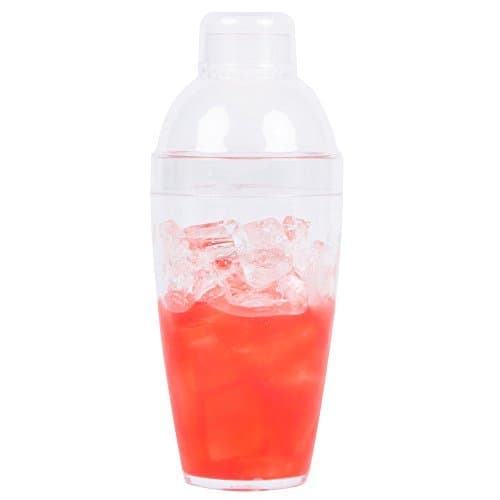 Fineline CLEAR 14 oz Plastic Cocktail / Bar Shaker, 1 EACH w/ FDL Party Picks by Quenchers