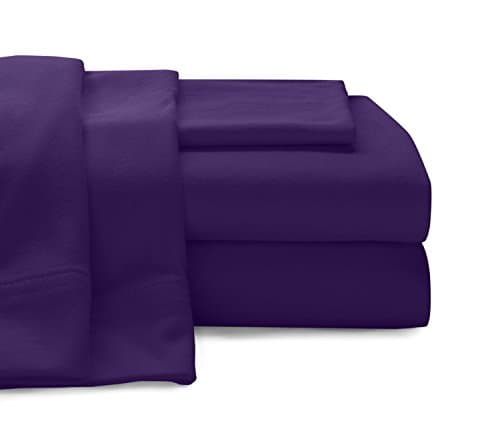 400 Thread Count Egyptian Cotton Sateen EMPEROR 4 Piece Sheet Set purple color 1 Flat sheet, 2 Pillow Cases and 1 Fitted sheet WILL FIT ANY MATTRESS UP TO 16"(40cm) DEEP Pocket