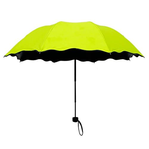 Small Pocket Folding Umbrella Magic Pencil Floating Flowers Ultra-thin Light Mini Umbrella Rain Women Umbrella for Men Sun Rain Gear Parasol JoGoi (Green)