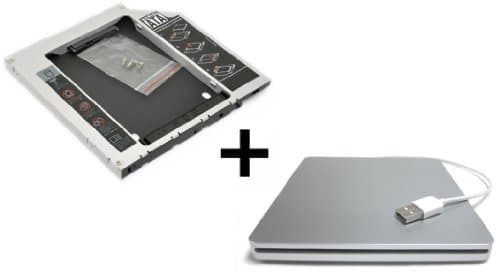HDD/SSD adapter caddy for MacBook (Pro) 13" 15" (2006 - Early 2008) replaces SuperDrive + USB enclosure for SuperDrive 9.5 mm (SATA - PATA/IDE) - TheNatural2020