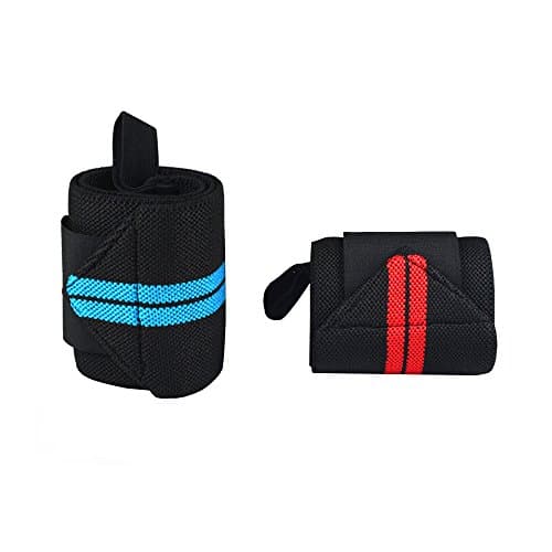 Single Adjustable Weight Lifting Training Wrist Wraps with Thumb Loop Belt Protector for Weightlifting Crossfit Powerlifting Bodybuilding (blue)