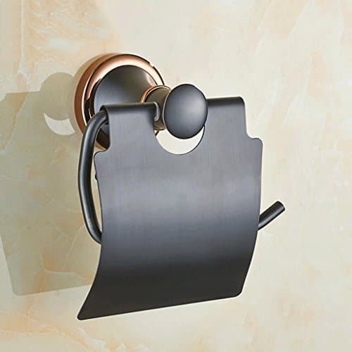 KKY-ENTER Simple And Stylish Black Pure Copper Tissue Box Toilets Wall-mounted Roll Paper Holder Toilet Paper Stand