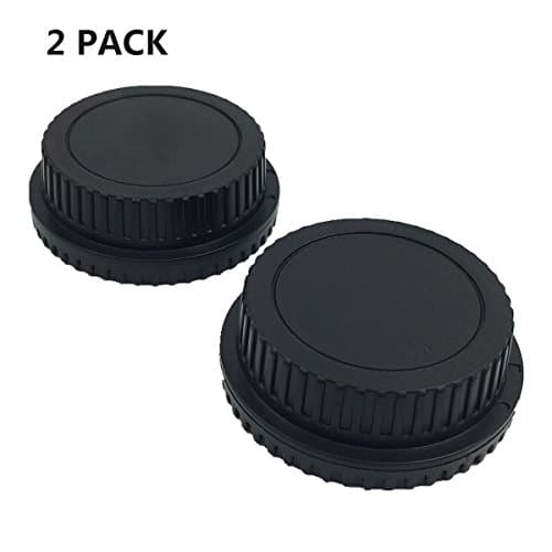HomyWord 2 PACK Black Body Cap & Camera Rear Len Cover Set Compatible With All Canon EF-S EOS Mark II, III, IV, 7D Mark II D30 D60 10D 20D 20DA 30D 40D 5D Rebel XT XTi XSi T1 T1i T2i