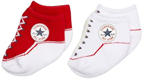 CONVERSE Baby Sock Booties (2 Pack) - 0-6 Months, Red