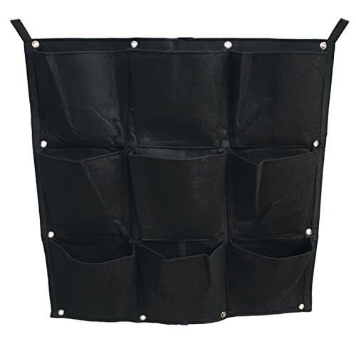 AmgateEu 9 Pockets Vertical Wall Planter Garden Wall-mounted Grow Bag Flower Pot ~ for Indoor/Outdoor, Eco-friendly Recycled Materials, Easy to Hang &amp; Fill