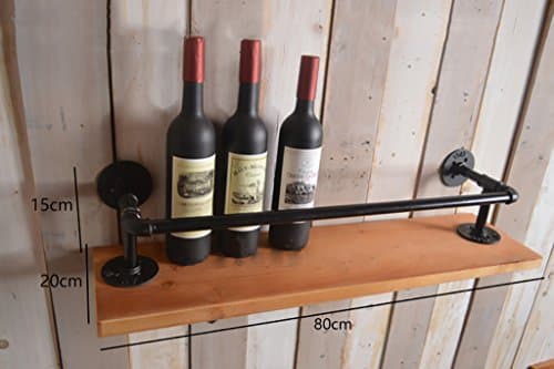 Floating Shelves Retro Shelf Plumbing Rack Kitchen Bracket Iron Pipe Plank LOFT Wall Decoration Industrial wall frame ( Size : 80*15cm )
