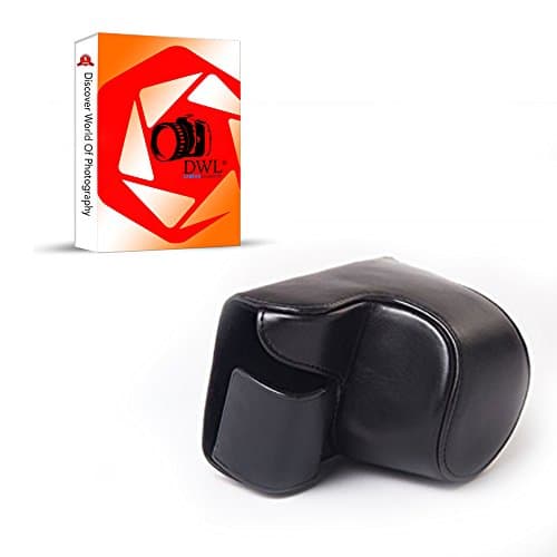 DWL PU Leather Camera Case Bag Cover for Sony Alpha a5000, Sony a5100 with 16-50mm OSS Lens Black