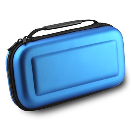 [Nintendo Switch Case] MallTEK Travel Carrying Case for Nintendo Switch with 10 Built-in Game Card holders, Switch Bag EVA Hard Protective Shell Portable Anti-Shock for Nintendo Switch Console &amp; Accessories (Blue)