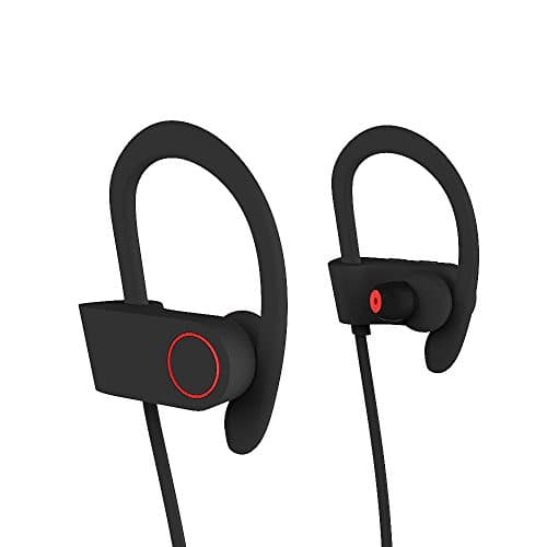 iVotre U8 Active Bluetooth Headphones In-Ear MIC with Stereo Bass Sound Bluetooth V4.1, CVC6.0 Noise Cancelling, Wireless IPX4, Waterproof&Sweatproof Headsets for Smart Phones/PC/TV - Black