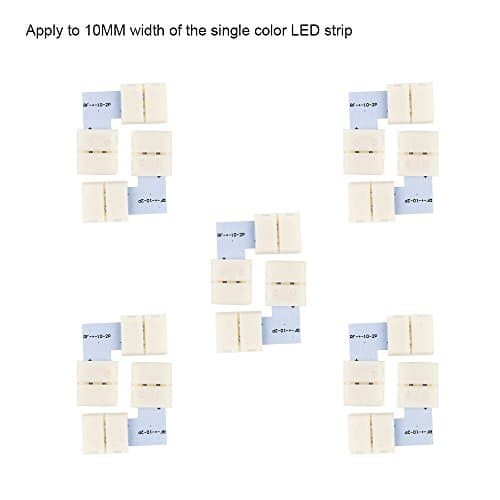 VILSOM 10 MM 10 PCS 2-pin L-Shape-Corner Connector for 5050 Single color LED Strip,Strip to Strip