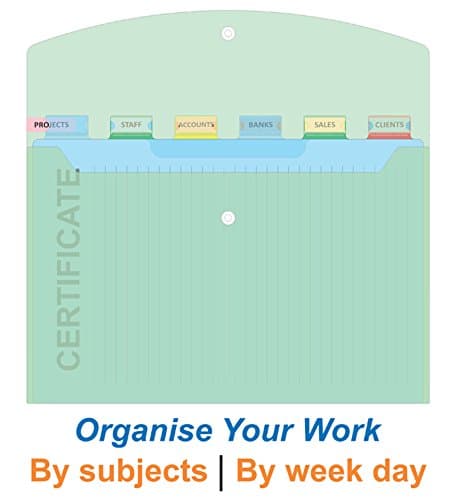 Solo A4 Size Weekly Document File Folder Organizer Office Use - Pack Of 6 Pcs