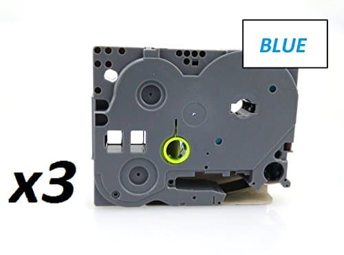 3X 24mm Width Laminated Label Tape for Brother P-Touch PT-1000. Blue ON White. 8m in Length. TZe-253. See Description for List of Compatible Printers. TZ-253.