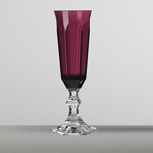 Set 6 Mario Luca Giusti Dolce Vita Flute Glass Ruby