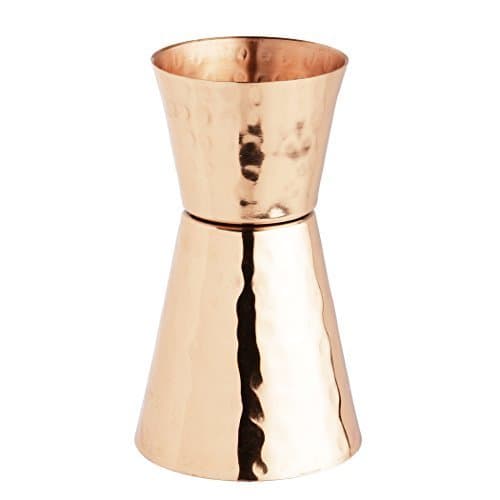 Advanced Mixology Double Sided Jigger 100% Hammered Pure Copper 1oz/2oz for Perfect Cocktails (Hammered) by Advanced Mixology