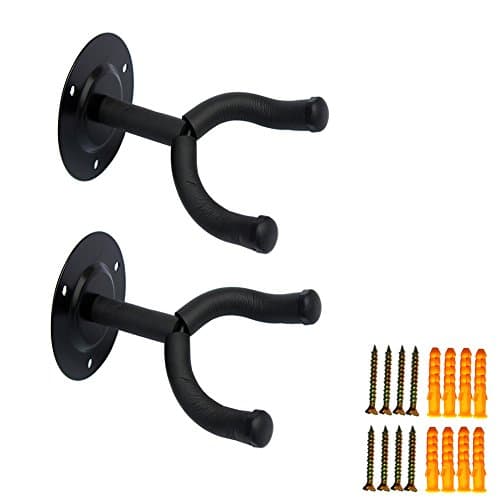 Wall Mounted Guitar Hanger Hook,Mandolin/Violin/Ukulele/Guitar Support Holder Stand Rack Round Base (2)