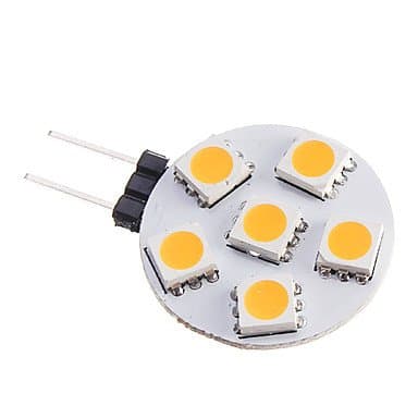 High Quality Bulbs, 0.5W G4 LED Spotlight 6 leds SMD 5050 Warm White 75-85lm 2800-3500K DC 12V For Home & kitchen
