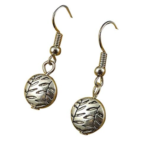 00210 Tibetan Silver Drop Dangle Hoop Stud Earrings Sterling 925 Sterling Silver