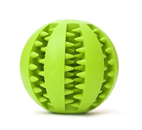 Dog Toy Ball Bite Resistant Rubber Balls Chew Training Tooth Cleaning Balls (green)