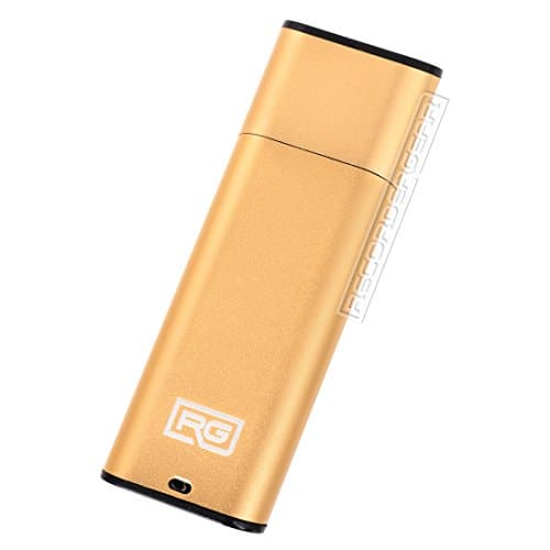 FD10 8GB USB Flash Drive Voice Recorder / Small 192kbps HD Quality Audio Recording Device / 16hr Battery &amp; 90hr Capacity (Gold)