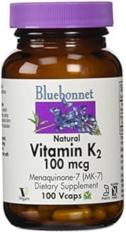 Bluebonnet Nutrition, Vitamin K2, 100 mcg, 100 Vcaps