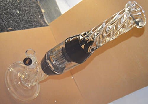 Premium Quality 41cm Tall Large Twisted Twirl Design Round Base Side Bowl Diffuser Tube Percolator Airflow Honeycomb Jellyfish Ash Catcher Flow Shower Tubes Glass Water/Pipe/Bong/Sisha/Hookah