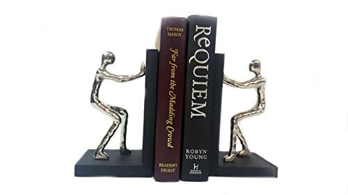 Simply Roka - Aluminium Pushing Men Bookend - Pair