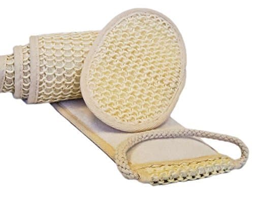 Ã¢ÂœÂ¶ Long Exfoliating Back Scrubber + FREE Exfoliating Mitt Ã¢ÂœÂ¶ BEST LARGE Sisal Scrubber For Acne Ã¢ÂœÂ¶ Antibacterial &amp; Cleaner Than Loofah Ã¢ÂœÂ¶ Good For Dry Brushing Ã¢ÂœÂ¶ 100% Money Back Guarantee!!! by Iduna Beauty