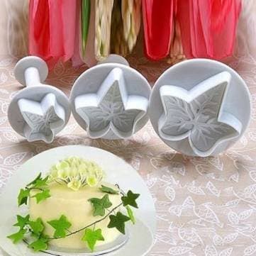 UR Bakeware 3Pcs Maple Leaf Shape Cookie Cake Plunger Cutters Mold