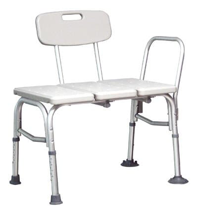 Lumex Maxi Drain Lightweight and Durable Transfer Bench, Grey, 350-Pound Capacity