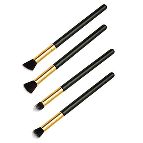 4Pcs Makeup Cosmetic Tool Eyeshadow Foundation Blending Brush Set (Black)