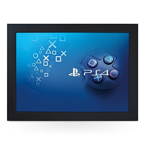 Portable Lap Desk Tray (PS4 Controller Buttons) Handmade Wooden Frame, Beanbag Cushioned Bottom | Computers, Laptops, Meals, Food | L0195 Black