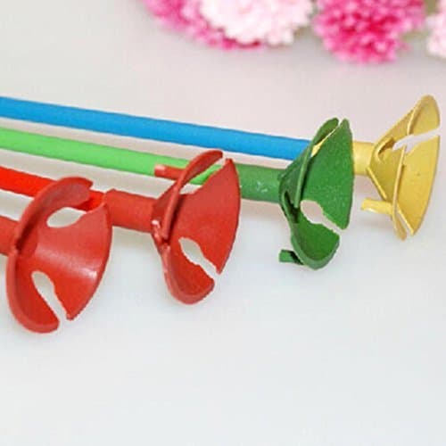 20 Pcs Random Color Plastic Balloon Prop Rod Holder Sticks with Cup Wedding Party Decor