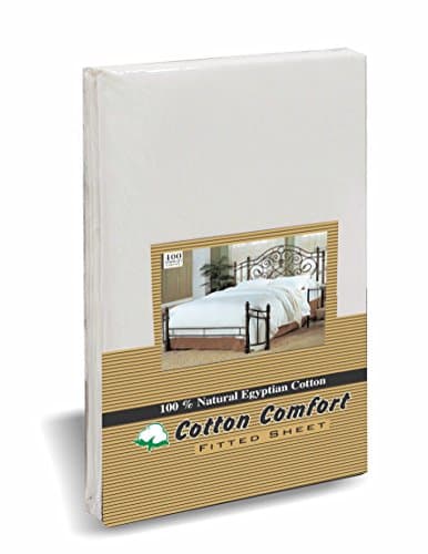 Cotton Comfort400 Thread Count 100% Egyptian Cotton Fitted Sheet Double White