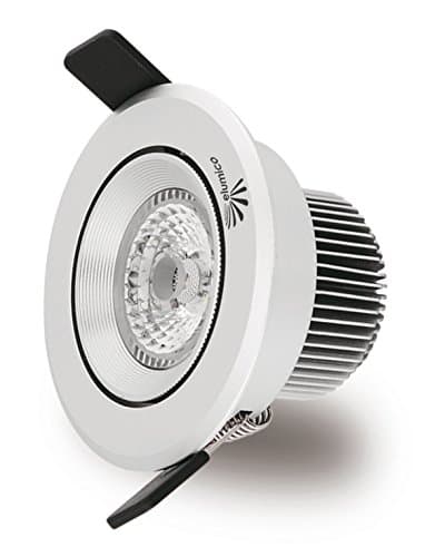 elumico LED Recessed Downlight, Includes transformer 4W, warm White 3000 K, light angle: 36°, colour: black, Lumen: 320 Lm, CE, RoHs, 2–year Warranty