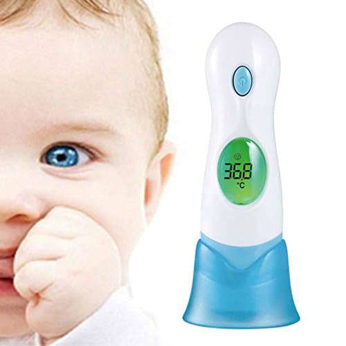 Ear Forehead Babies Thermometer - Maximiou 8 In 1 LCD Digital Infrared Non-Contact Baby Thermometer for Baby Pet Toy Child Family Home Temperature Tester Health Care Tool