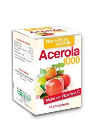 Nat &amp; Form Acérola 1000 30 comprimés